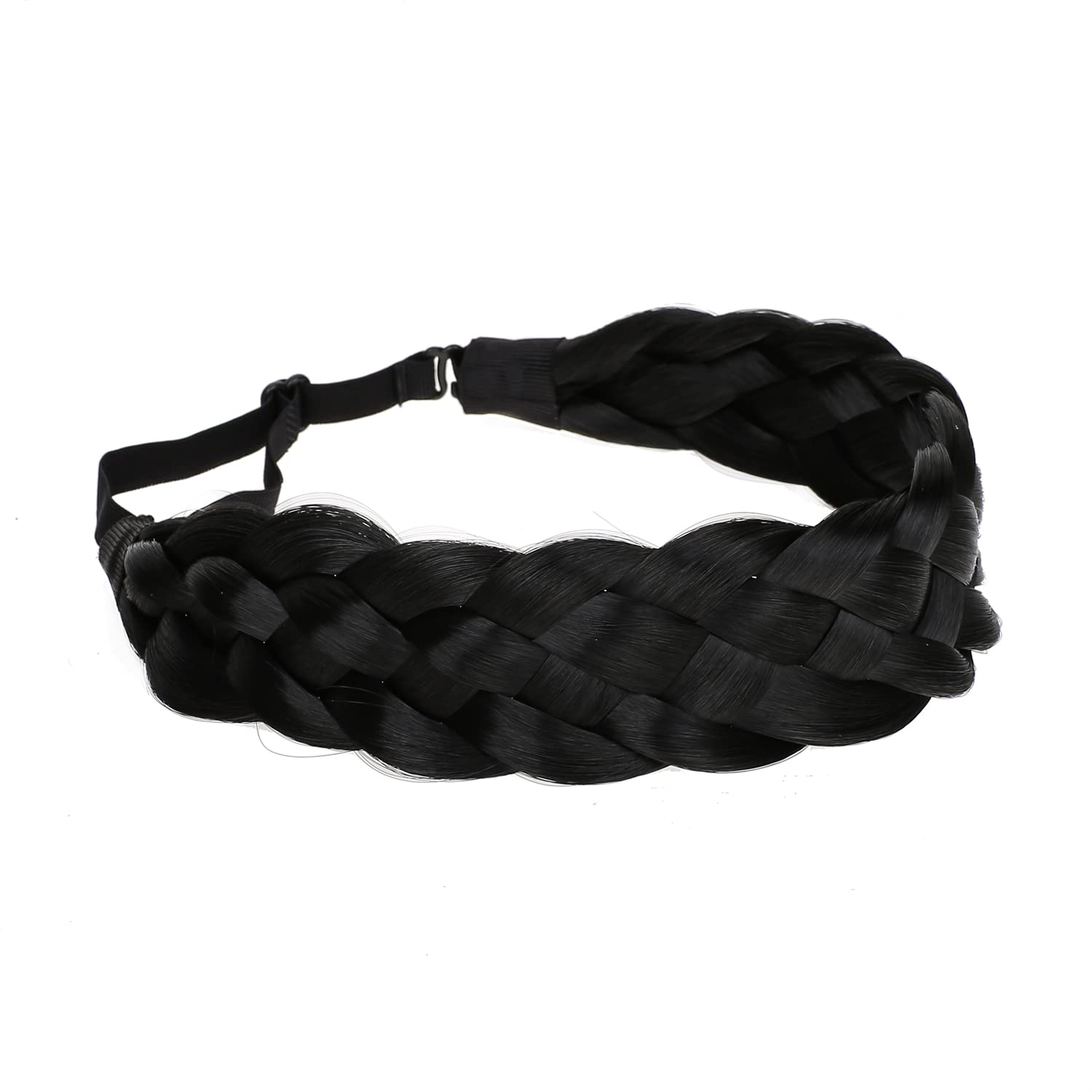 vowyore Synthetic Hair Braided Headband Classic Chunky Wide Plaited Braids Elastic Stretch Hairpiece Women Girl Beauty accessory