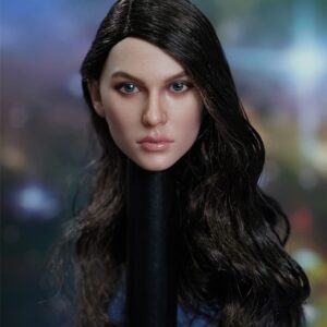 1/6 Scale Female Head Sculpt,Beauty Russian Girl Suntan Skin Planted Hair Head Carved for 12inch Female Soldier Action Figure Body Collection (Long Curls Hair)