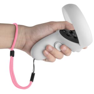 improved replacement wrist straps for oculus quest 2 gen controller -marked l & r (pink)