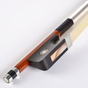 WinsterBow Brazilwood Ebony Violin Viola Cello Bow Full Size Ebony Frog with Natural Horsehair (Cello bow 4/4)