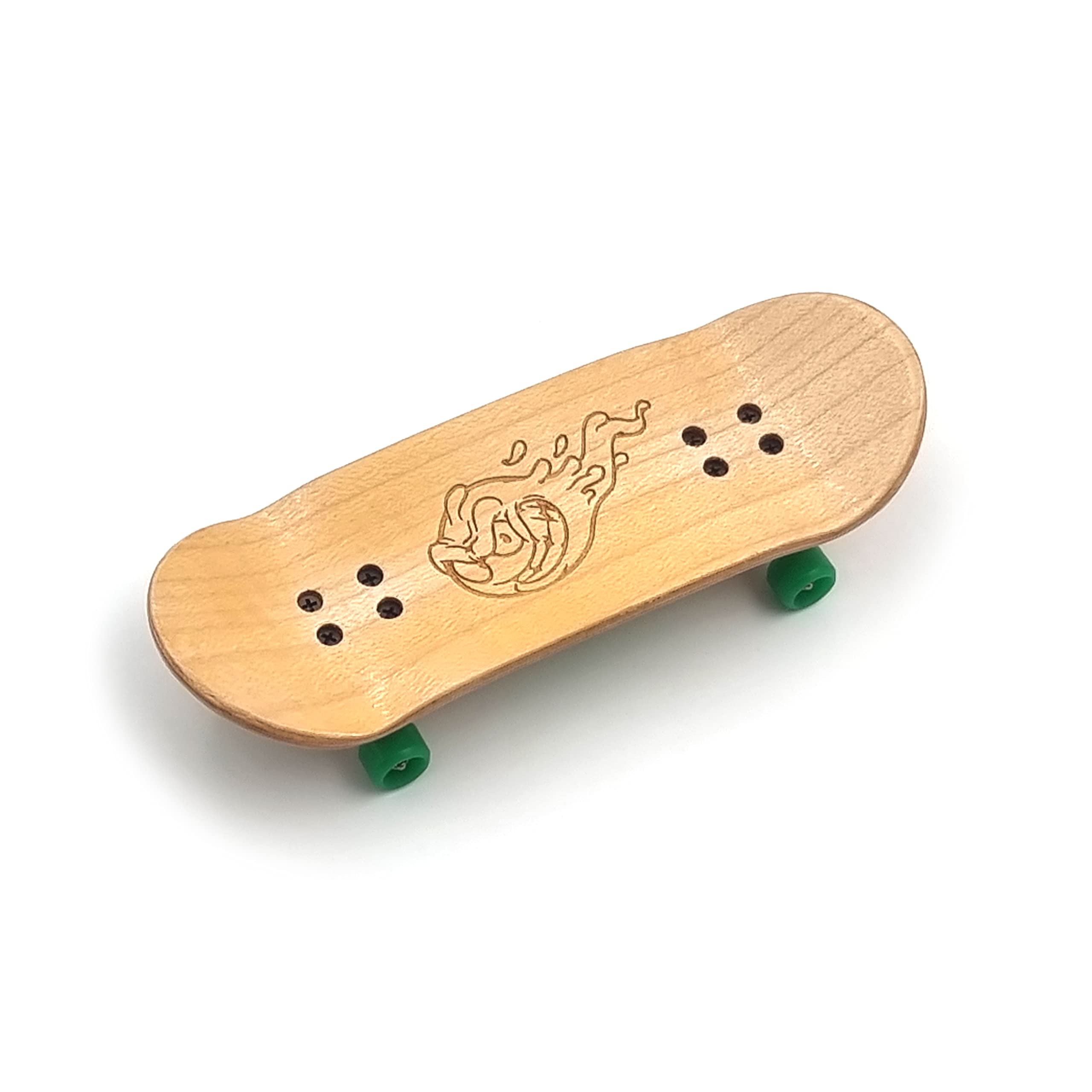 SPITBOARDS 34mm x 96mm Pro Fingerboard Set-Up (Complete) | Real Wood Deck | Pro Trucks with Lock-Nuts and Pro Bushings | Polyurethane Pro Wheels with Bearings | Slimeball (Wood Version)