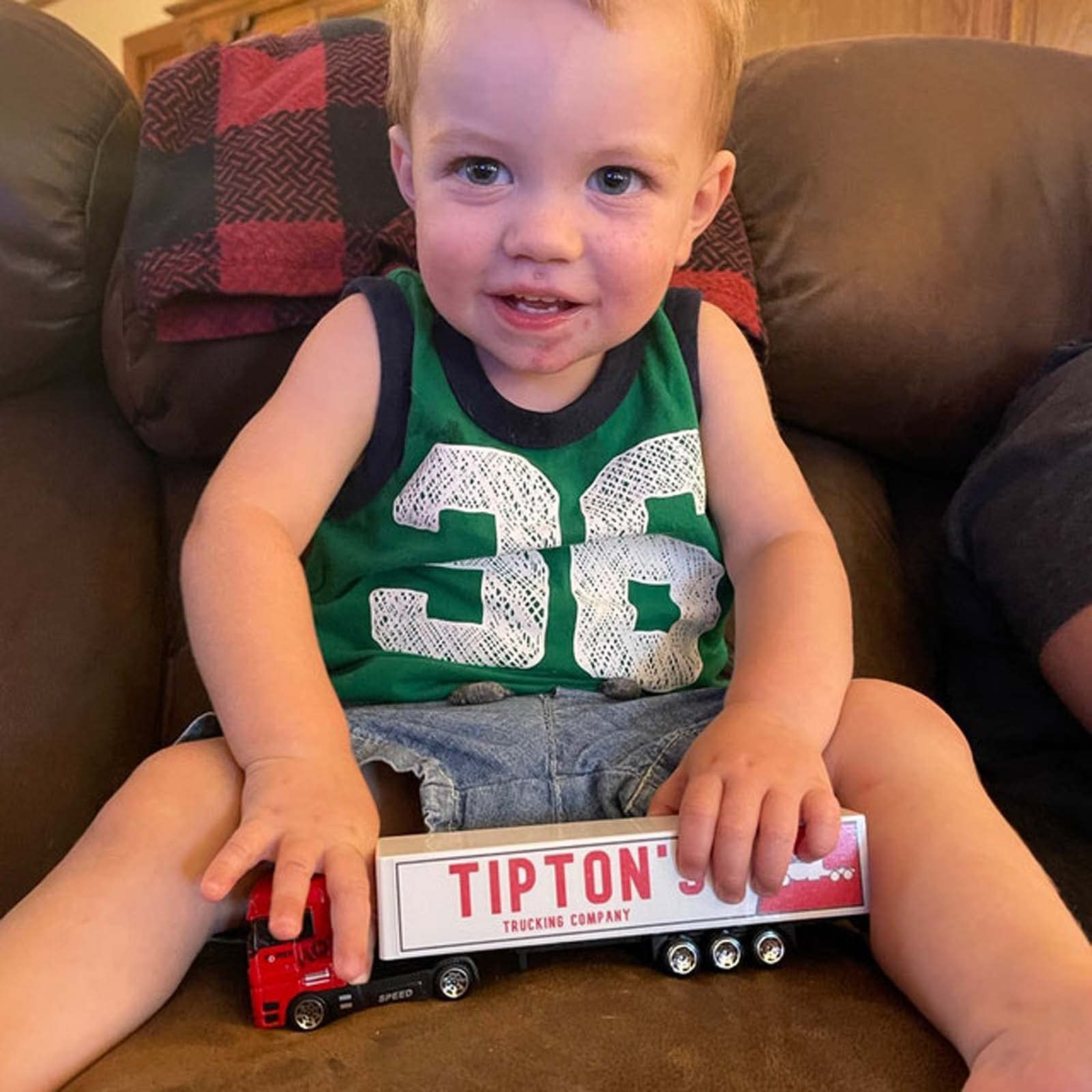 Personalized Toy Truck, Custom Model Toy Truck Carrier Truck Car Construction Vehicles Toys for Kids Boys Girls Toddlers Birthday with Your Child's Name