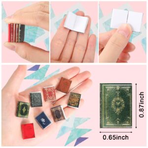 Leitee 100 Pcs 1: 12 Scale Miniatures Dollhouse Books Mini Miniatures Books Dollhouse Accessories Tiny Things Timeless Model for Library Decorations DIY Projects Girl Boy Doll Houses School Room