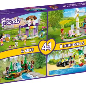 LEGO Friends Friends 66710 4-in-1 Building Toy Gift Set: Doggy Day Care, Turtle Protection Vehicle, Forest Waterfall and Olivia's Electric Car (66710)