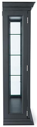 Displays2go 20" Countertop/Wall Mount Display Case, Adjustable Shelves, Locking - Black (DCC2033BK2)