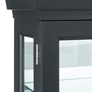 Displays2go 20" Countertop/Wall Mount Display Case, Adjustable Shelves, Locking - Black (DCC2033BK2)