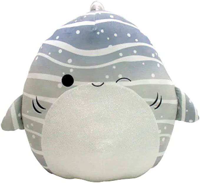 Squishmallows 16-Inch Grey Striped Whale Shark with White Belly Plush - Add Sachie to Your Squad, Ultrasoft Stuffed Animal Large Plush Toy, Official Kelly Toy Plush