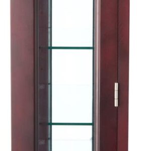 Displays2go 21" Countertop/Wall Mount Display Case, Adjustable Shelves, Locking - Mahogany (DCC2128MH2)