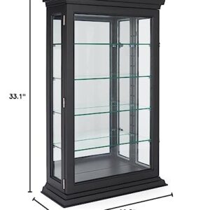 Displays2go 20" Countertop/Wall Mount Display Case, Adjustable Shelves, Locking - Black (DCC2033BK2)