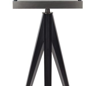 Displays2go 24" Glass Display Case w/ Pull-Out Door, 8 LED Lights, Tripod Legs - Black (DCTRIPLED)