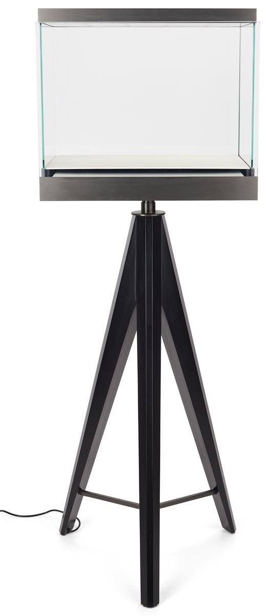 Displays2go 24" Glass Display Case w/ Pull-Out Door, 8 LED Lights, Tripod Legs - Black (DCTRIPLED)