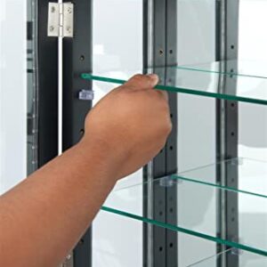 Displays2go 20" Countertop/Wall Mount Display Case, Adjustable Shelves, Locking - Black (DCC2033BK2)