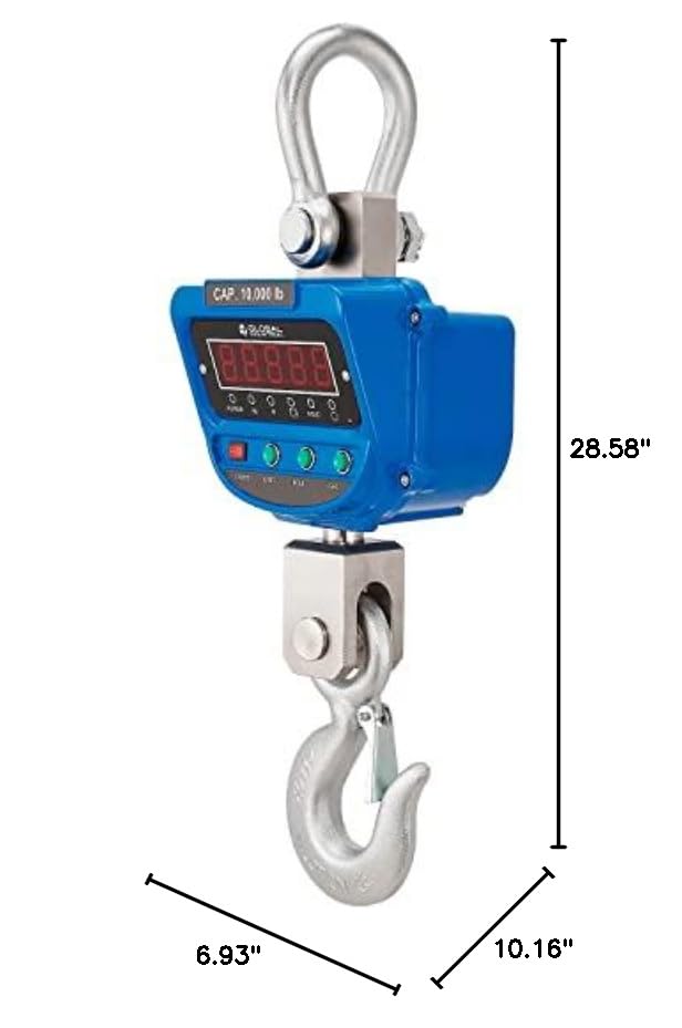 Global Industrial Heavy-Duty LED Digital Crane Scale w/Remote, 10,000 lb x 5 lb