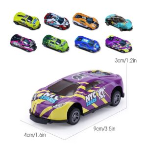 Children's Stunt Alloy Toy Car, 360° Flip Jumping Stunt Toy Cars Kids Stunt Alloy Car Set, Pull Back Catapult Toy Cars Mini Model Cars for Kids, Pull Back Vehicles Diecast Cars Models (8 Pcs/Set)