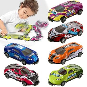 children's stunt alloy toy car, 360° flip jumping stunt toy cars kids stunt alloy car set, pull back catapult toy cars mini model cars for kids, pull back vehicles diecast cars models (6 pcs/set)