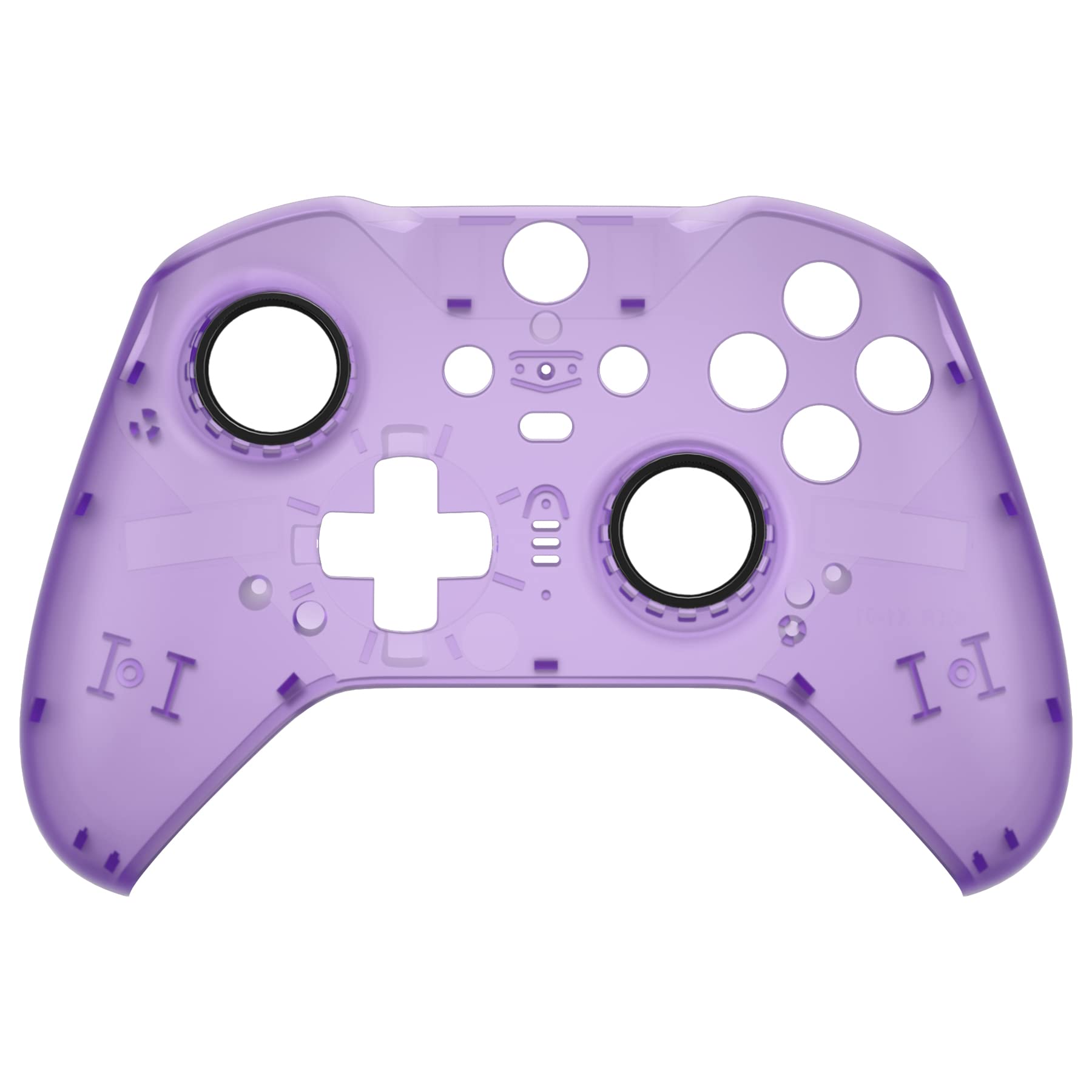 eXtremeRate Clear Atomic Purple Replacement Faceplate Cover for Xbox One Elite Controller Series 2 (Model 1797), Custom Front Housing Shell Case & Accent Rings for Xbox Elite Series 2 Core Controller