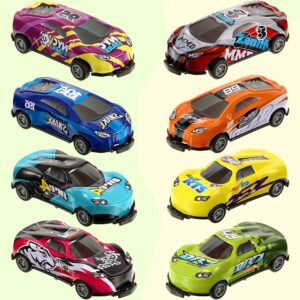 children's stunt alloy toy car, 360° flip jumping stunt toy cars kids stunt alloy car set, pull back catapult toy cars mini model cars for kids, pull back vehicles diecast cars models (8 pcs/set)