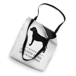 Greater Swiss Mountain Dog Black Silhouette Tote Bag