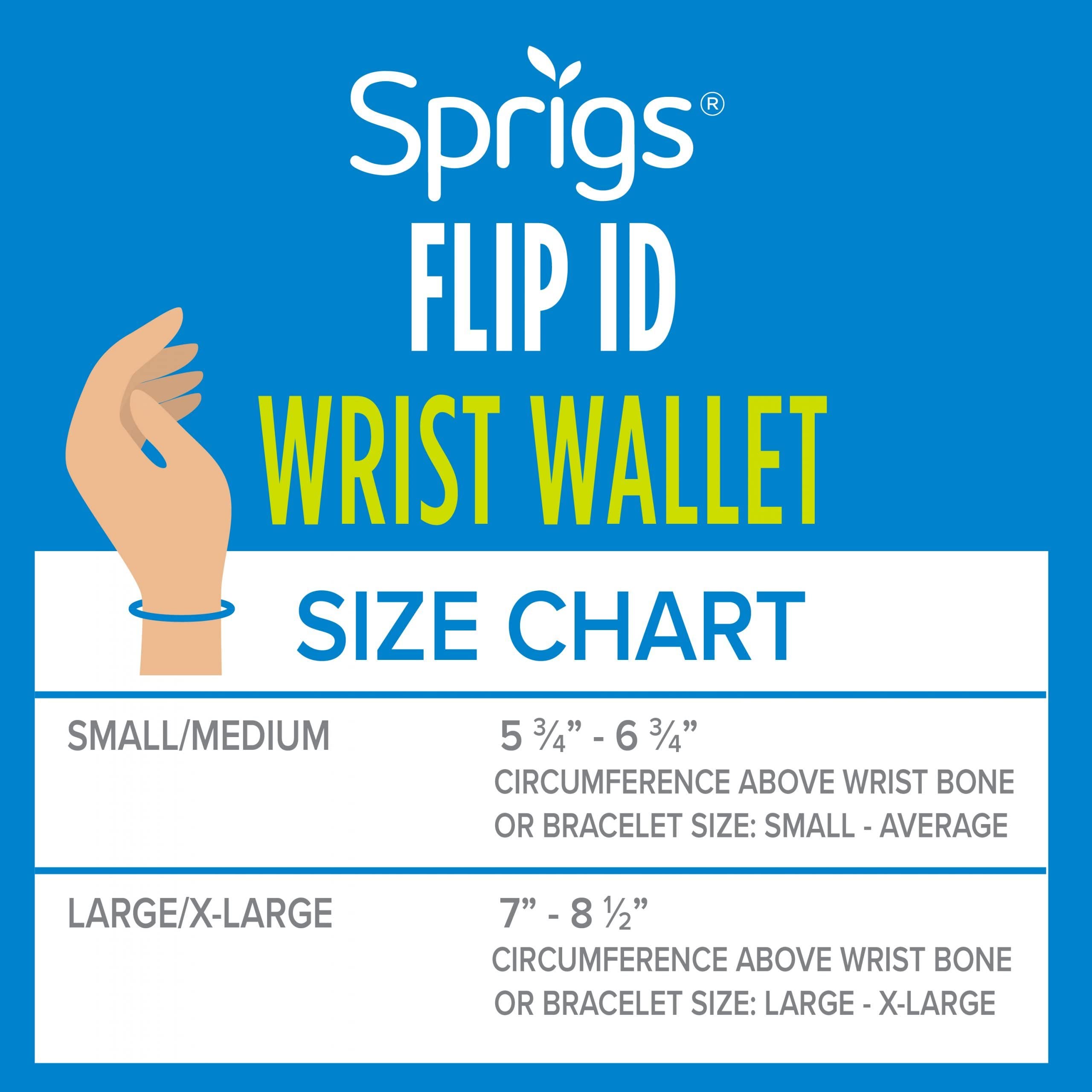 Sprigs Flip Id Wristband Wallet - Wallet Wrist Band - Wrist Band Zipper - Wrist Band with Zipper Pocket & Running Key Holder - Pocket Wristband for Keys Cash Card ID - Snakeskin/Black, Small/Medium