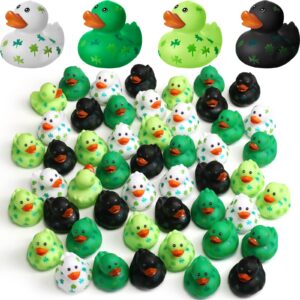 jerify 2 inch st. patrick's day rubber ducks bulk holiday rubber ducks 4 styles shamrock cruise ducks baby shower duck bath pool birthday irish kids gifts for party favors accessories(12 pcs)