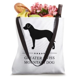 Greater Swiss Mountain Dog Black Silhouette Tote Bag