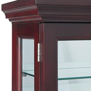 Displays2go 34" Countertop/Wall Mount Display Case, Adjustable Shelves, Locking - Mahogany (DCC3422MH2)