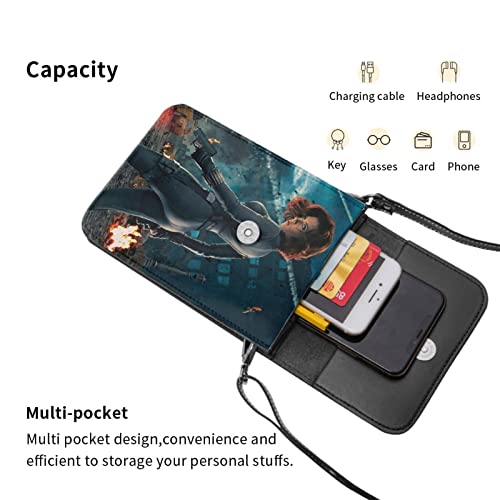 Hamklla Scarlett Johansson Small Crossbody Bags, Shoulder Purse Leather Cell Card Slots Wallet, Fashion Phone Pocket Purse Wallet For Women