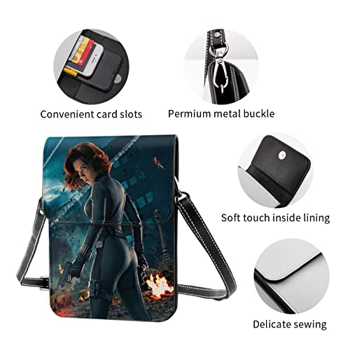 Hamklla Scarlett Johansson Small Crossbody Bags, Shoulder Purse Leather Cell Card Slots Wallet, Fashion Phone Pocket Purse Wallet For Women