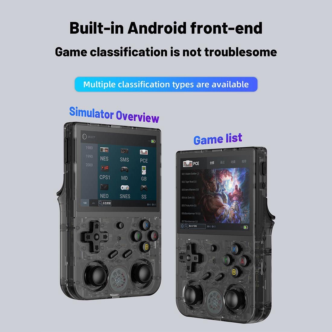 DWIU RG353V 256G Handheld Game Console, 3.5-Inch Linux/Android11 System Portable Game Console with 35000 Games, Retro Handheld Video Games Player Games Gifts for Kid Adult (Screen Touch)