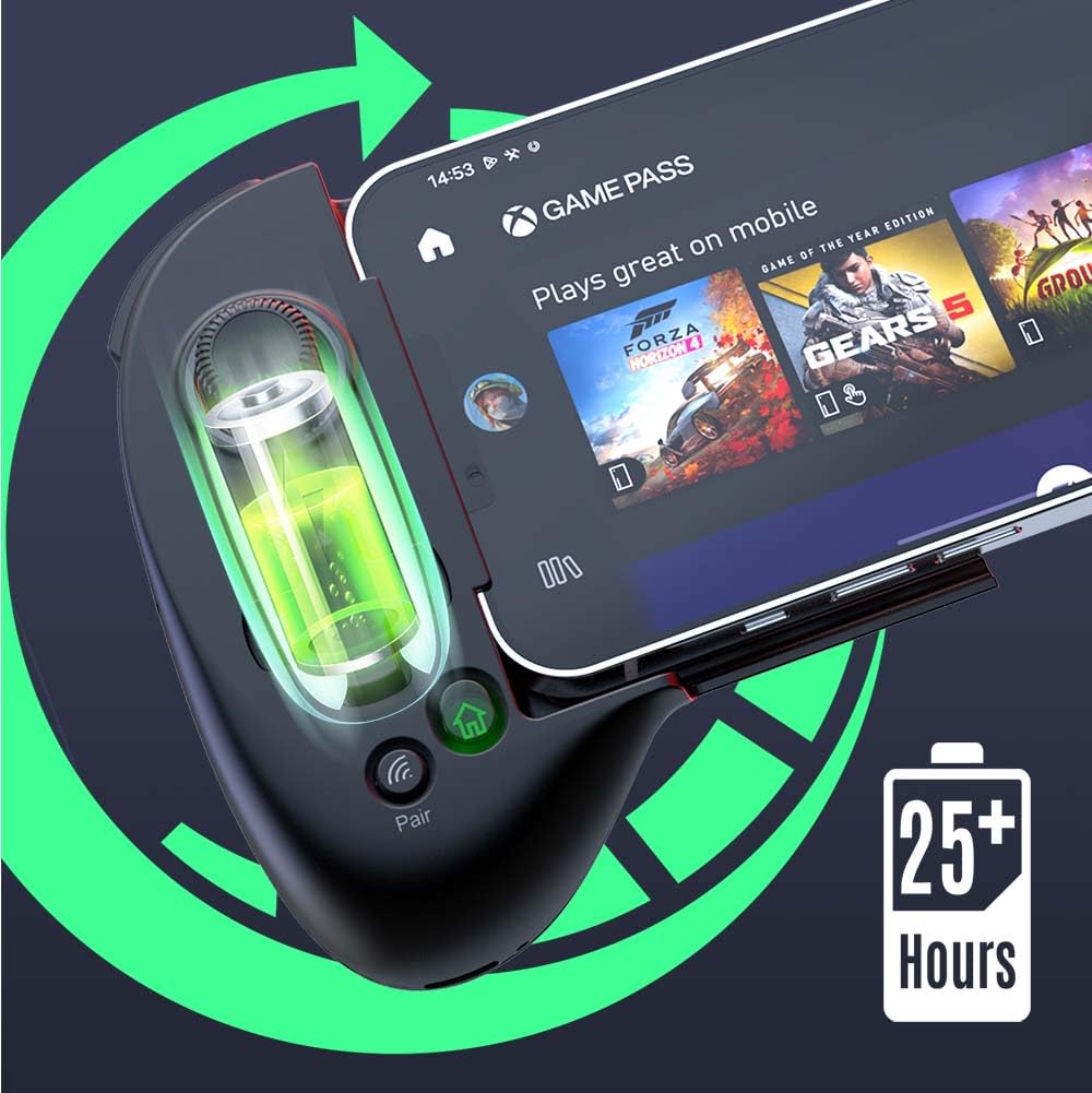 ShanWan Bluetooth Mobile Game Controller for Steam, Fortnite, Apex, Diablo Immortal, Call of Duty, Mobile & More (for iPhone&Android, Black1)