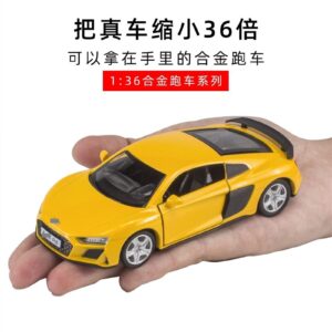 for Audi R8 Q7. 1:36 Alloy Car Off-Road Vehicle Children's Toy Pull Back Car Model Ornaments Boy Birthday Gift Collection (Color : White)