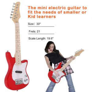 Ktaxon 30" Electric Guitar Kids Guitar Beginner Electric Guitar Kit with 5-watt Amp, Portable Bag, Adjustable Shoulder Strap, Plectrum, Power Wire and Wrench Tool(Red)