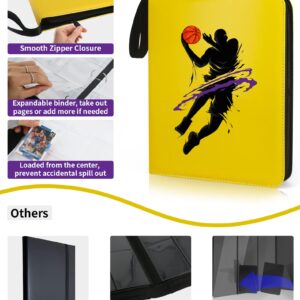 Basketball Trading Card Binder, Fit 900 Sport Cards 3 Ring Binder Book with 50 Binder Sheets, 9 Pocket Card Sleeves Album for Birthday Christmas New Year Gift for All Cards Collectors (BSK001)