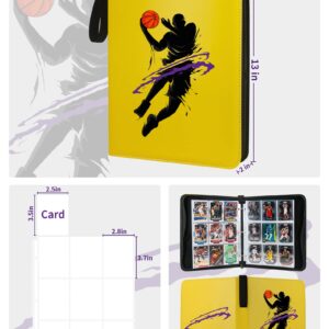 Basketball Trading Card Binder, Fit 900 Sport Cards 3 Ring Binder Book with 50 Binder Sheets, 9 Pocket Card Sleeves Album for Birthday Christmas New Year Gift for All Cards Collectors (BSK001)