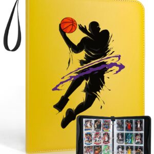 Basketball Trading Card Binder, Fit 900 Sport Cards 3 Ring Binder Book with 50 Binder Sheets, 9 Pocket Card Sleeves Album for Birthday Christmas New Year Gift for All Cards Collectors (BSK001)