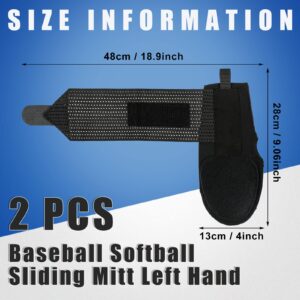 2 Pcs Baseball Sliding Mitt Left Hand Softball Sliding Mitt for Baseball and Softball 10.63 x 5.12 Inches Sliding Mitt Hand Protection for Men Women Adults