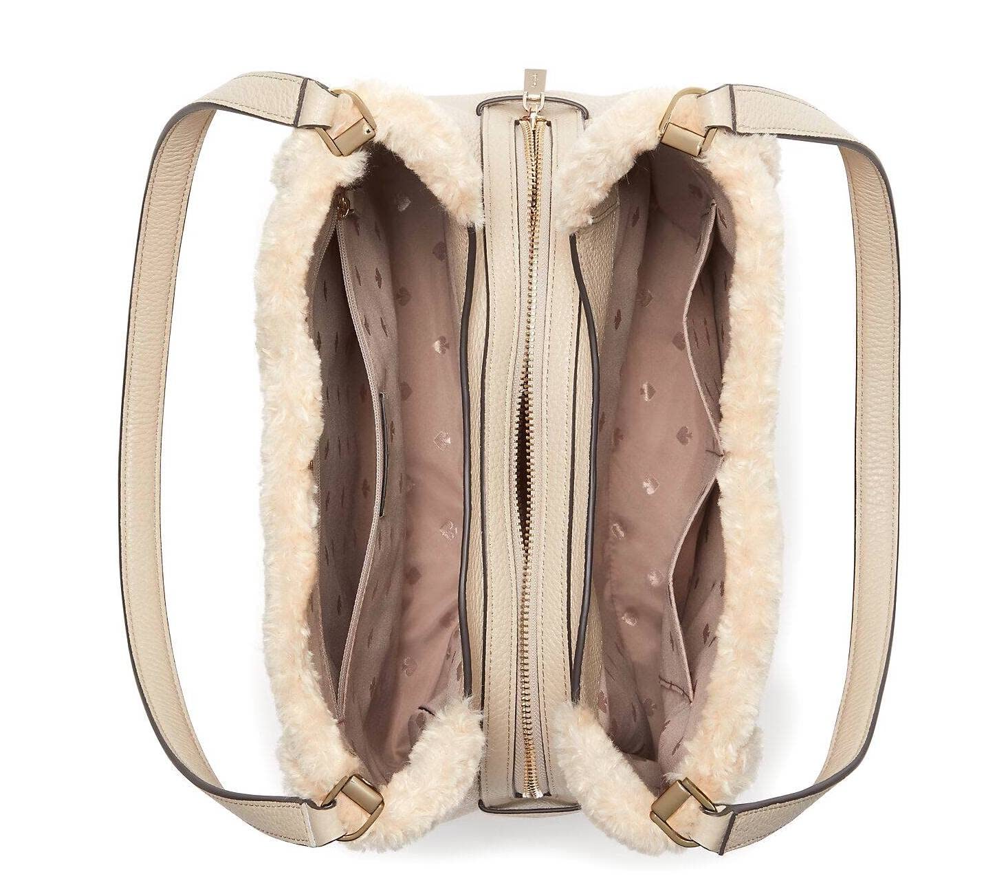 Kate Spade New York Kate Spade Leila Medium Triple Compartment Shoulder (Light Sand Shearling)