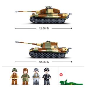 Sluban Army Battle of Budapest -The King Tiger Heavy Tank/Tiger Hunting Heavy Tank 2IN1 930pcs