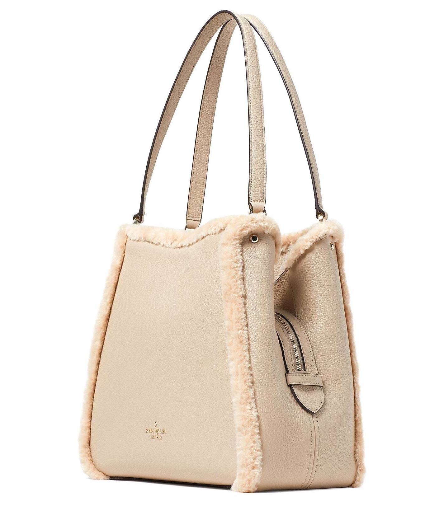 Kate Spade New York Kate Spade Leila Medium Triple Compartment Shoulder (Light Sand Shearling)