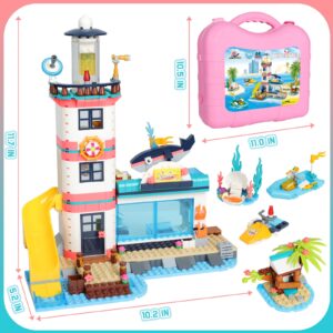 VIOSEBN Friends Lighthouse Rescue Center Building Kit, Pet Day Care Center Building Blocks Sets for Kids Boys Girls 6-12 Years (723 Pieces)