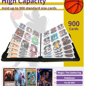 Basketball Trading Card Binder, Fit 900 Sport Cards 3 Ring Binder Book with 50 Binder Sheets, 9 Pocket Card Sleeves Album for Birthday Christmas New Year Gift for All Cards Collectors (BSK001)