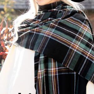 CALVIN & OLIVIA Women's Fall Winter Scarf Thick Classic Plaid Scarf Wrap Warmth Soft Oversized Cashmere Feel Scarves Amazing Tartan Black Green