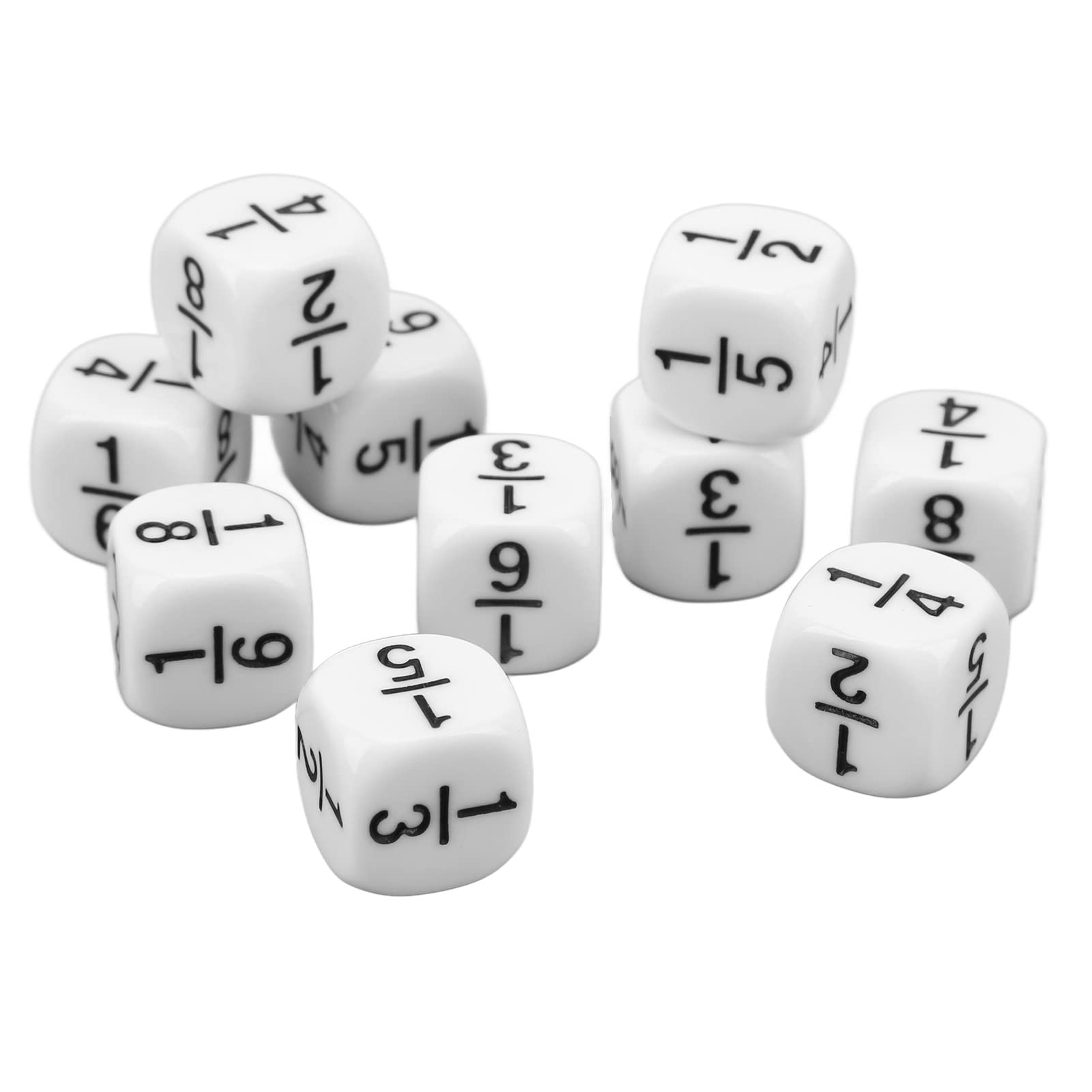 Fractional Number Dice, 20 PCS Intelligence Development White Fraction Dice for Children Toys