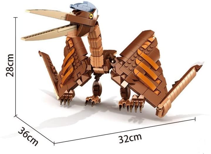 General Jim's Dinosaur Set Pterodactyl and Fossil with Display Stand 2 in 1 Posable Building Blocks Toy Bricks Set - for Teens and Adults