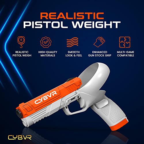 CYBVR Weighted Gun Stock Pistol Grip for the Meta Quest 2, Meta Quest 2 Accessories, Customizable Pistol Weight Feels Real in FPS Games, Oculus Quest 2 Accessories for Games Like Pistol Whip, SuperHot