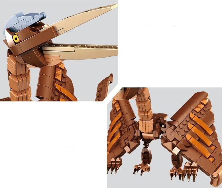 General Jim's Dinosaur Set Pterodactyl and Fossil with Display Stand 2 in 1 Posable Building Blocks Toy Bricks Set - for Teens and Adults