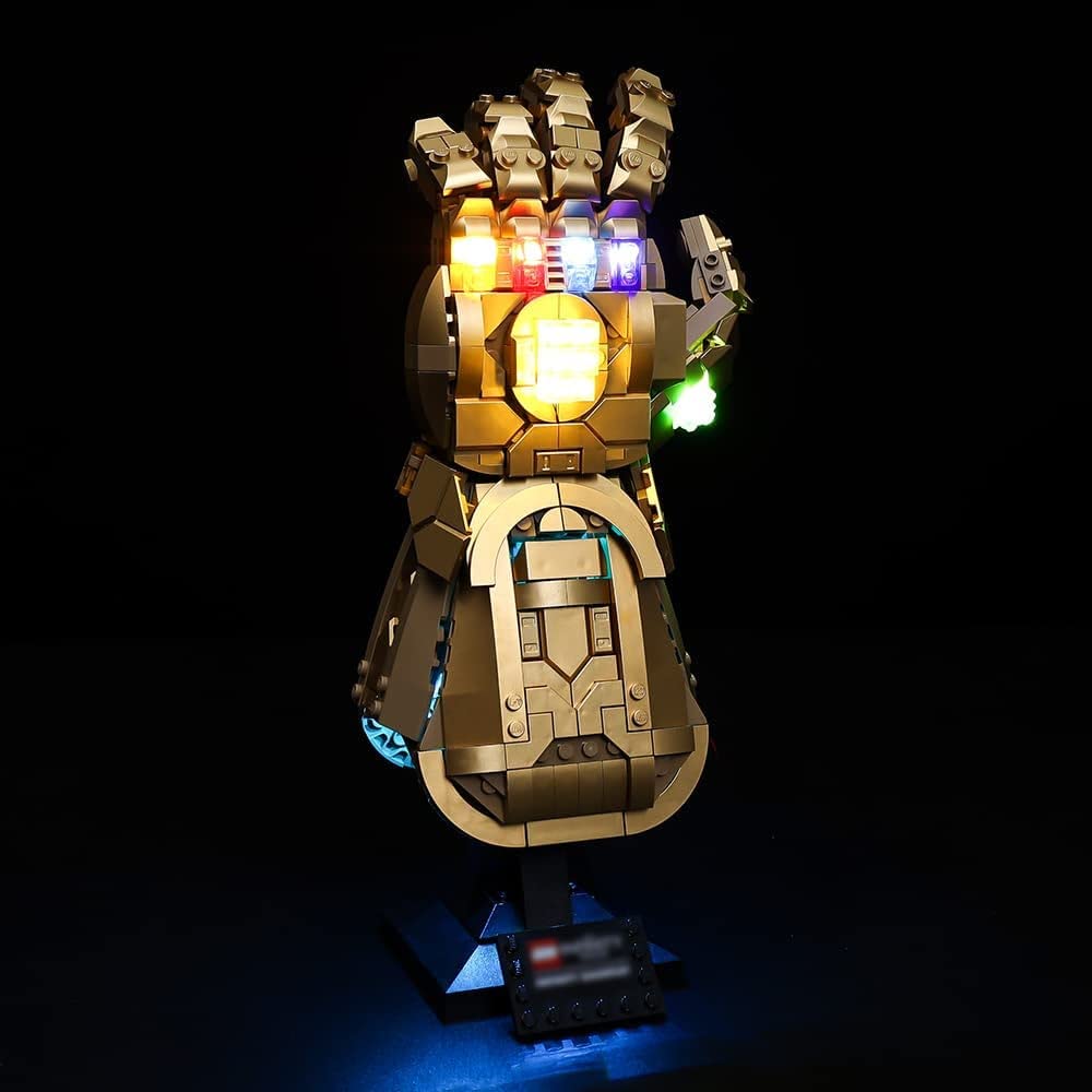 Kyglaring LED Lighting Kit (No Model) Designed for Lego Infinity Gauntlet 76191 Thanos Right Hand Gauntlet Model Building Set - without Lego Set (RC Version)