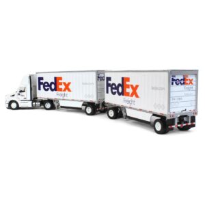 Diecast Masters 1/50 Limited Edition FedEx Peterbilt 579 Single Axle Day Cab w/ 2 Wabash 28’ Pup Trailers 65190