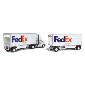 Diecast Masters 1/50 Limited Edition FedEx Peterbilt 579 Single Axle Day Cab w/ 2 Wabash 28’ Pup Trailers 65190