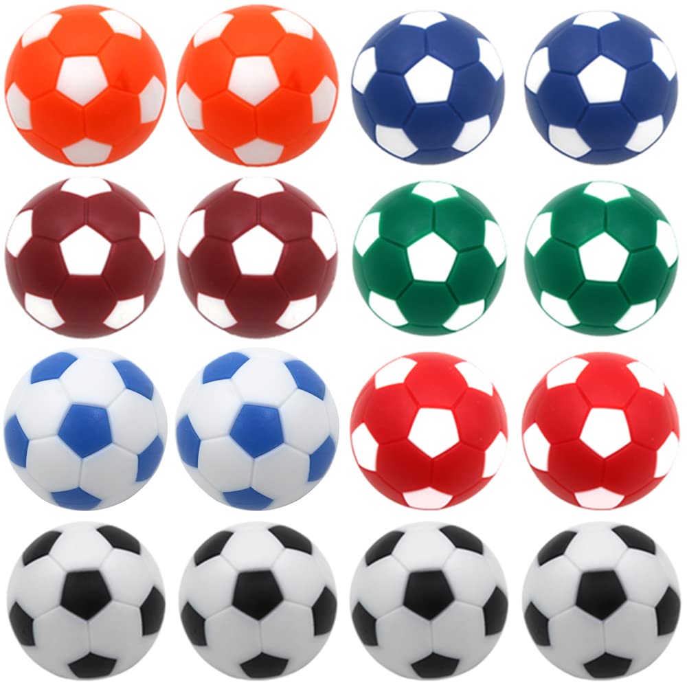 BQSPT 32mm Foosball Balls Foose Balls Table Soccer Game Replacement Foosballs 16pcs,Foosball Multicolor Balls Official 32mm Mini Table Footballs Ball Accessory (16 pack)